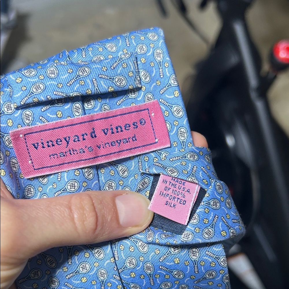Vineyard Vines Blue Tennis Racket Silk Tie